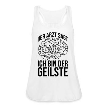 The Doctor Says I'm The Hottest Bagpipe Player - Women's Flowy Tank Top by Bella - white - Front - Julia (174cm)