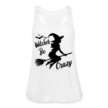 Halloween Witch - Witch Broom Witches Be Crazy - Women's Flowy Tank Top by Bella - white - Front - Julia (174cm)