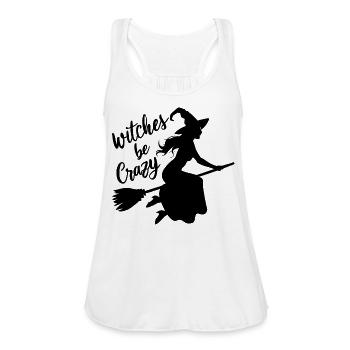 Halloween Witch - Witch Broom Witches Be Crazy - Women's Flowy Tank Top by Bella - white - Front - Julia (174cm)