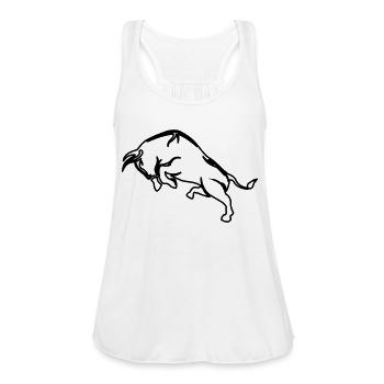 bull-raging - Women's Flowy Tank Top by Bella - white - Front - Julia (174cm)