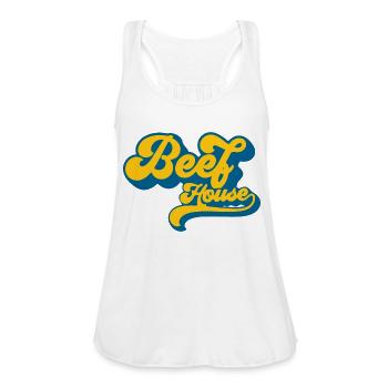 Beef house - Women's Flowy Tank Top by Bella - white - Front - Julia (174cm)