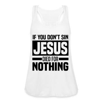 Anti Religion Shirts - Women's Flowy Tank Top by Bella - white - Front - Julia (174cm)