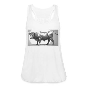 A bull - Women's Flowy Tank Top by Bella - white - Front - Julia (174cm)