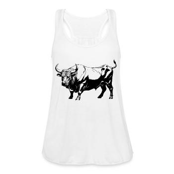 Bull - Women's Flowy Tank Top by Bella - white - Front - Julia (174cm)