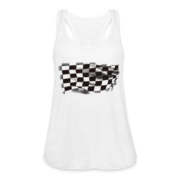 Checkered Race Flag - Women's Flowy Tank Top by Bella - white - Front - Julia (174cm)