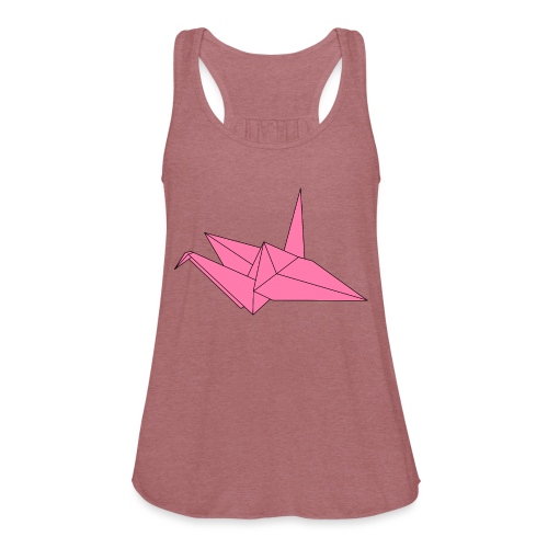 Origami Paper Crane Design - Pink - Women's Flowy Tank Top by Bella