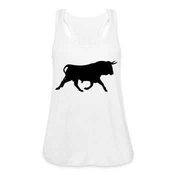 Bull - Women's Flowy Tank Top by Bella - white - Front - Julia (174cm)