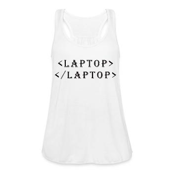 Computer. Latop code - Women's Flowy Tank Top by Bella - white - Front - Julia (174cm)