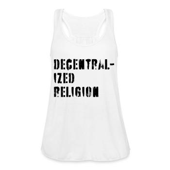 DECENTRALIZED RELIGION - Women's Flowy Tank Top by Bella - white - Front - Julia (174cm)
