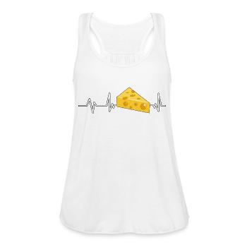 Swisscheese Heartbeat Cheese Gift Cheese - Women's Flowy Tank Top by Bella - white - Front - Julia (174cm)