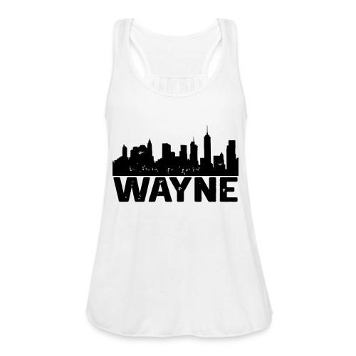 Wayne Skyline Black Wayne Michigan MI City Design - Women's Flowy Tank Top by Bella