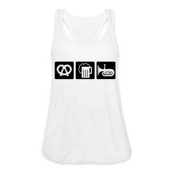 oktoberfest: pretzel + beer + folk music - Women's Flowy Tank Top by Bella - white - Front - Julia (174cm)