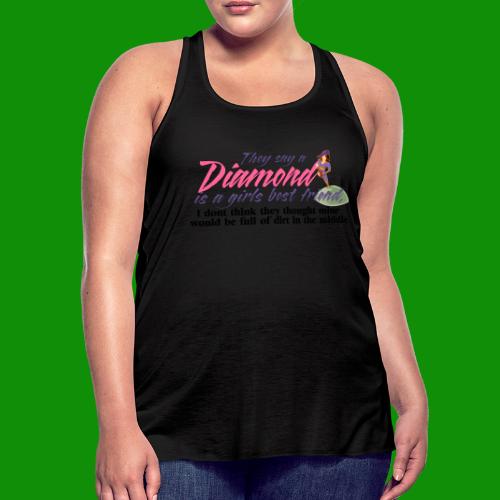 Softball Diamond is a girls Best Friend - Women's Flowy Tank Top by Bella