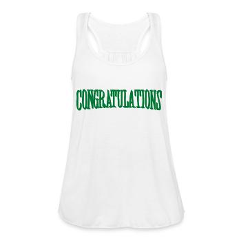 CONGRATULATIONS - Women's Flowy Tank Top by Bella - white - Front - Julia (174cm)