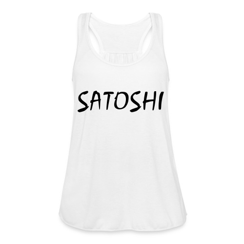 Satoshi only name stroke btc founder nakamoto - Women's Flowy Tank Top by Bella