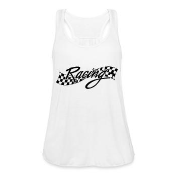 Racing - Racer - Checkered Flag - Women's Flowy Tank Top by Bella - white - Front - Julia (174cm)