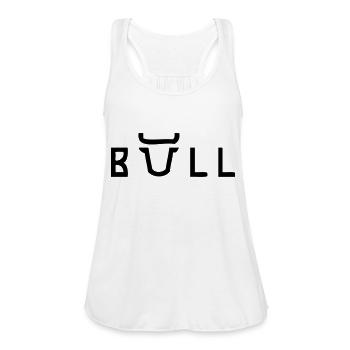 Bull Logo - Women's Flowy Tank Top by Bella - white - Front - Julia (174cm)