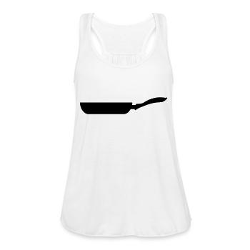 Frying Pan - Women's Flowy Tank Top by Bella - white - Front - Julia (174cm)