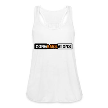 CONGRATULATIONS TSHIRT SHIRT - Women's Flowy Tank Top by Bella - white - Front - Julia (174cm)