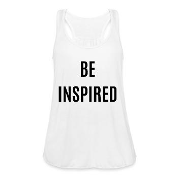 Be Inspired - Women's Flowy Tank Top by Bella - white - Front - Julia (174cm)