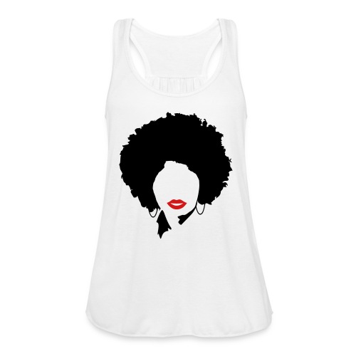 Afro with red lips - Women's Flowy Tank Top by Bella