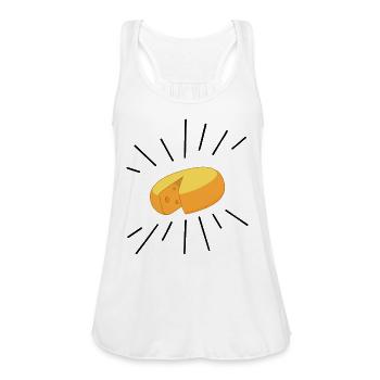 Cheese - Women's Flowy Tank Top by Bella - white - Front - Julia (174cm)