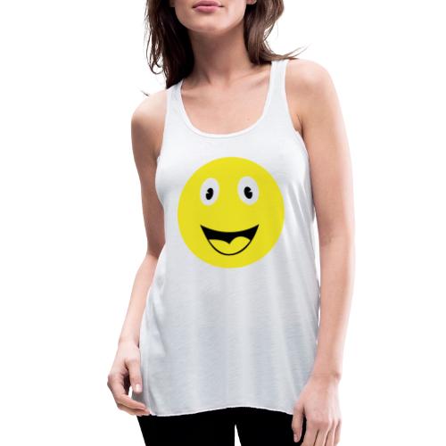 Yellow Happy Face Print - Women's Flowy Tank Top by Bella