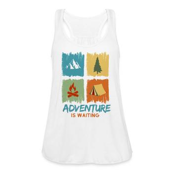 Adventure is Waiting - Women's Flowy Tank Top by Bella - white - Front - Julia (174cm)