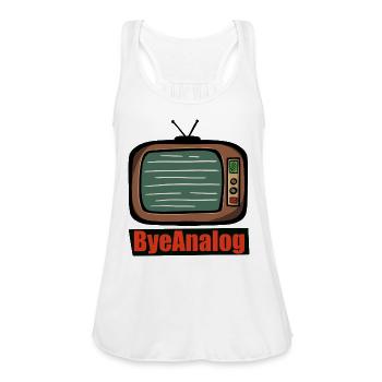 Bye Analog Tv - Women's Flowy Tank Top by Bella - white - Front - Julia (174cm)