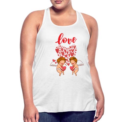 Cupid Love Designs, cupid love angel vibration. - Women's Flowy Tank Top by Bella