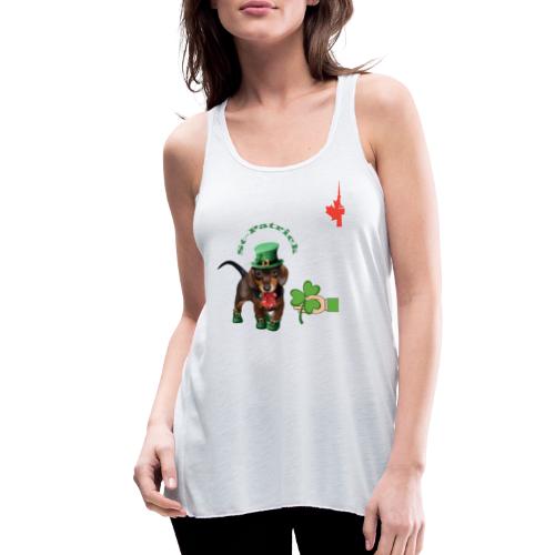St Patrick Day With A Dog Hat, Cute Dog KlubNocny - Women's Flowy Tank Top by Bella