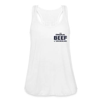 The Original Beef of Chicagoland - Women's Flowy Tank Top by Bella - white - Front - Julia (174cm)