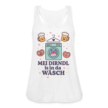 Mei Dirndl is in da Wäsch Funny Oktoberfest  - Women's Flowy Tank Top by Bella - white - Front - Julia (174cm)