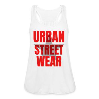 Urban Streetwear - Women's Flowy Tank Top by Bella - white - Front - Julia (174cm)