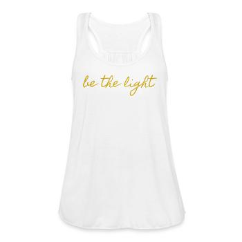 Be The Light - Women's Flowy Tank Top by Bella - white - Front - Julia (174cm)