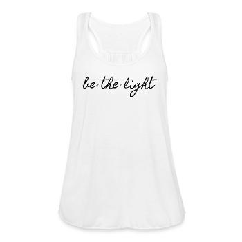 Be The Light - Women's Flowy Tank Top by Bella - white - Front - Julia (174cm)