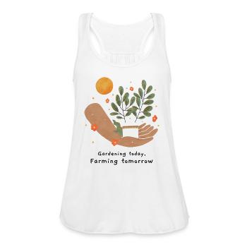 Future Farmer | Apprentice Farmer | New Farmer - Women's Flowy Tank Top by Bella - white - Front - Julia (174cm)