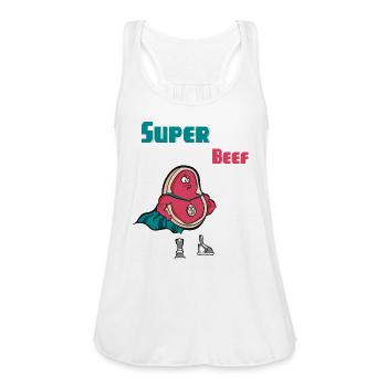 Super Beef - Women's Flowy Tank Top by Bella - white - Front - Julia (174cm)