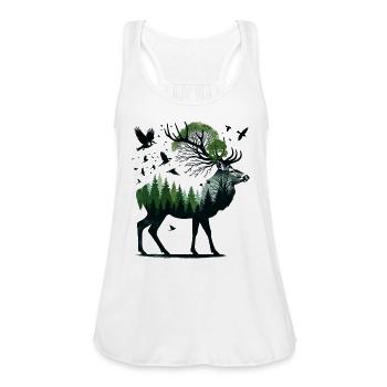 Forest Spirit Deer – Nature Wildlife - Women's Flowy Tank Top by Bella - white - Front - Julia (174cm)