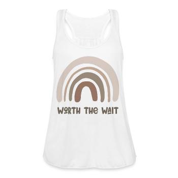 Worth The Wait - Women's Flowy Tank Top by Bella - white - Front - Julia (174cm)