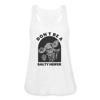 don't be a salty heifer Funny Cow - Women's Flowy Tank Top by Bella - white - Front - Julia (174cm)