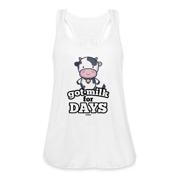 cow - Women's Flowy Tank Top by Bella - white - Front - Julia (174cm)