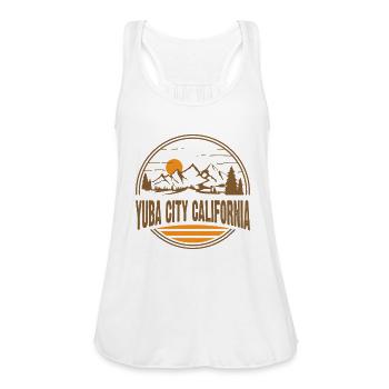 Yuba City California Moain Hiking Print - Women's Flowy Tank Top by Bella - white - Front - Julia (174cm)