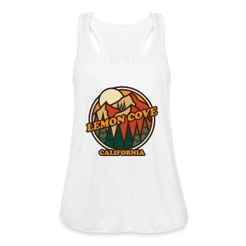 Lemon Cove California Mountain Hiking Print - Women's Flowy Tank Top by Bella - white - Front - Julia (174cm)