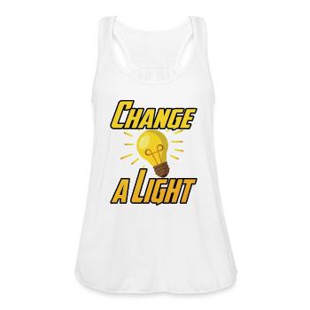 Change a Light - Women's Flowy Tank Top by Bella - white - Front - Julia (174cm)