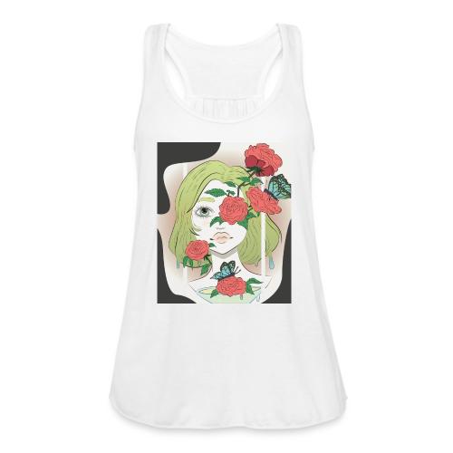 Girl with Rose Vine - Women's Flowy Tank Top by Bella