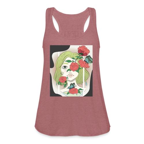 Girl with Rose Vine - Women's Flowy Tank Top by Bella