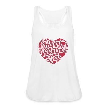 happy valentines day - Women's Flowy Tank Top by Bella - white - Front - Julia (174cm)