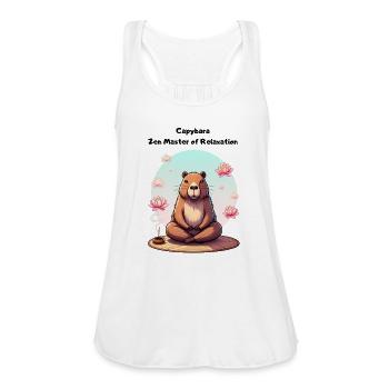 CAPYBARA STYLE - Women's Flowy Tank Top by Bella - white - Front - Julia (174cm)
