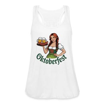 Barmaid Oktoberfest Funny German Woman Dirndl - Women's Flowy Tank Top by Bella - white - Front - Julia (174cm)